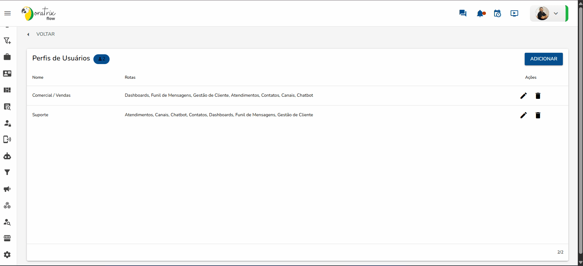 Menu - Config - Perfil 2